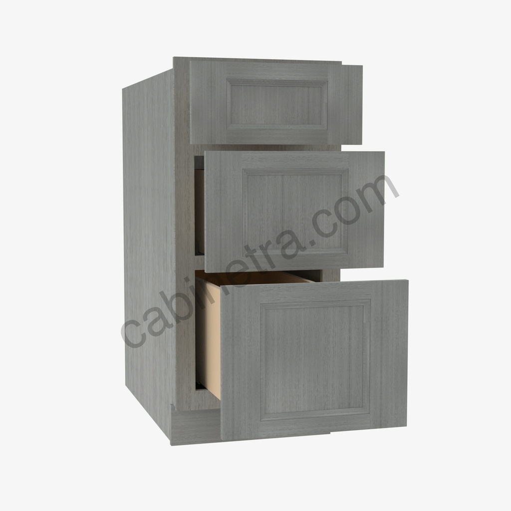 TG-DB15(3) 3 Drawer Pack Base Cabinet | Forevermark Midtown Grey