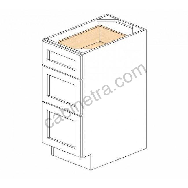 TG-DB15(3) 3 Drawer Pack Base Cabinet | Forevermark Midtown Grey