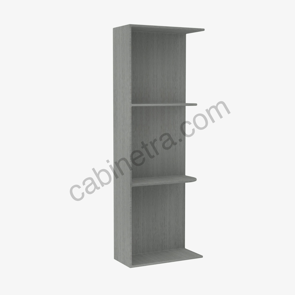 TG-WES536 Wall End Shelf with Open Shelves | Forevermark Midtown Grey