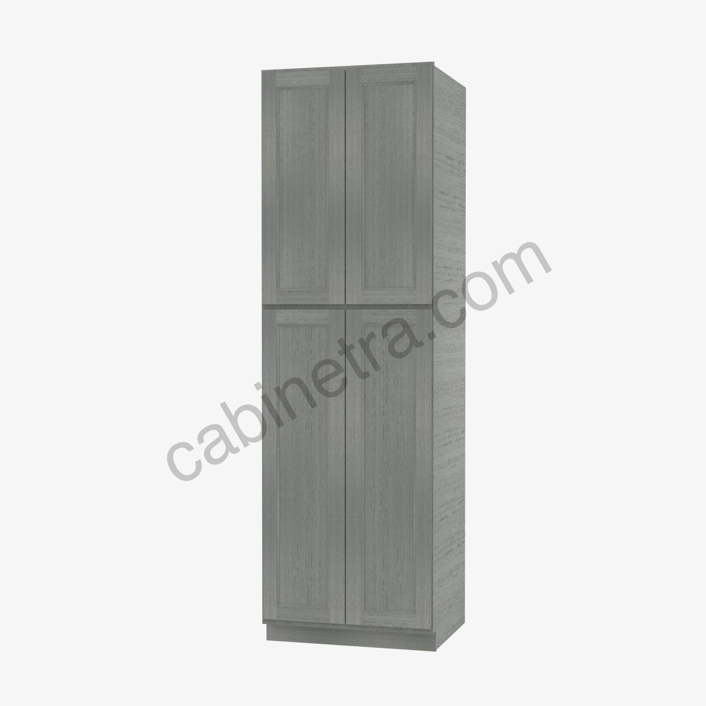TG-WP2490B Tall Wall Pantry Cabinet with Butt Doors | Forevermark Midtown Grey