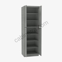 TG-WP2490B Tall Wall Pantry Cabinet with Butt Doors | Forevermark Midtown Grey