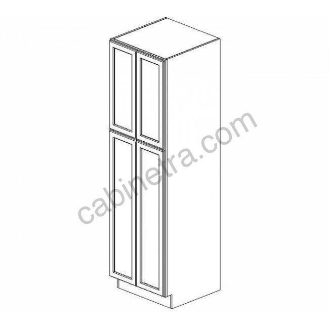 TG-WP2490B Tall Wall Pantry Cabinet with Butt Doors | Forevermark Midtown Grey