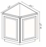 TS-AB24 (Base) Angle Base Cabinet | Forevermark Townsquare Grey