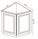 TS-AB24 (Base) Angle Base Cabinet | Forevermark Townsquare Grey