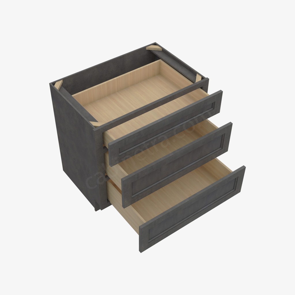 TS-DB36(3) 3 Drawer Pack Base Cabinet | Forevermark Townsquare Grey