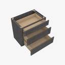 TS-DB36(3) 3 Drawer Pack Base Cabinet | Forevermark Townsquare Grey