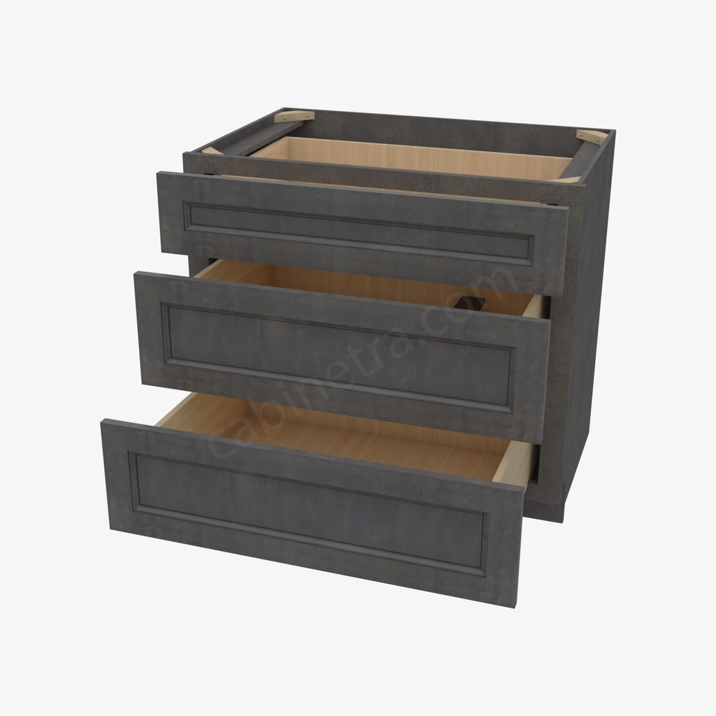 TS-DB36(3) 3 Drawer Pack Base Cabinet | Forevermark Townsquare Grey
