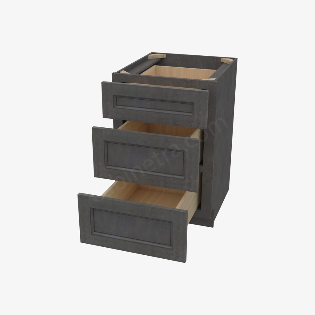 TS-DB21(3) 3 Drawer Pack Base Cabinet | Forevermark Townsquare Grey
