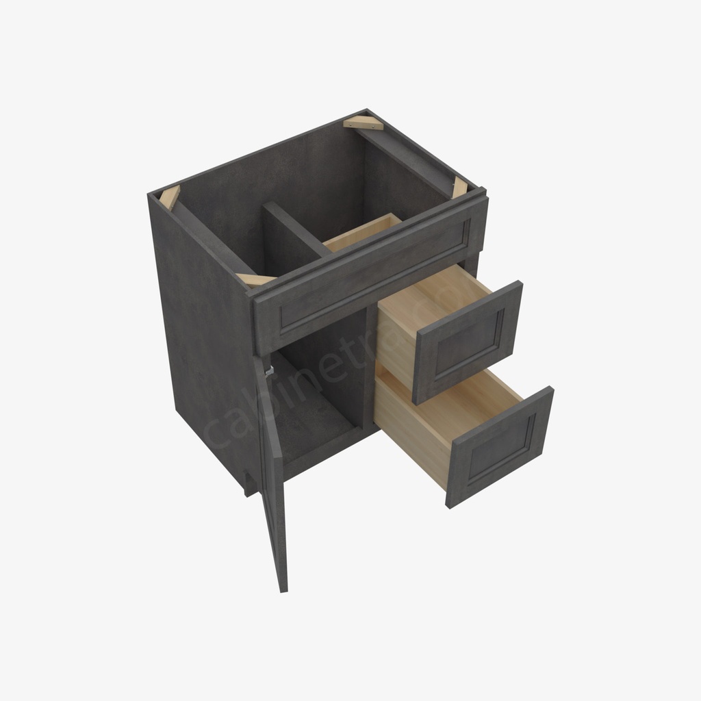 TS-S3021DR-34-1/2"" Combo Vanity with Right Drawer | Forevermark Townsquare Grey