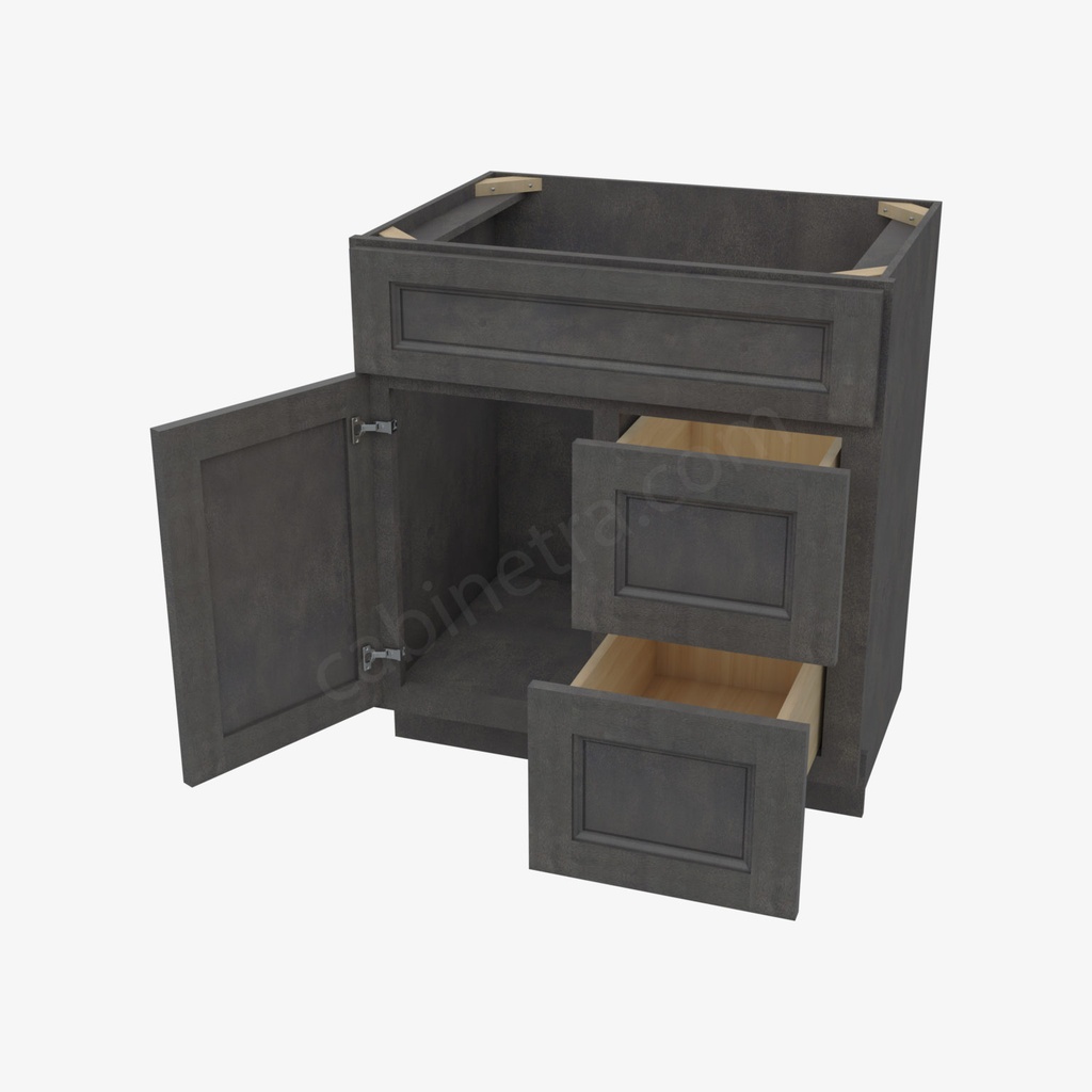TS-S3021DR-34-1/2"" Combo Vanity with Right Drawer | Forevermark Townsquare Grey
