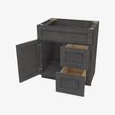 TS-S3021DR-34-1/2"" Combo Vanity with Right Drawer | Forevermark Townsquare Grey