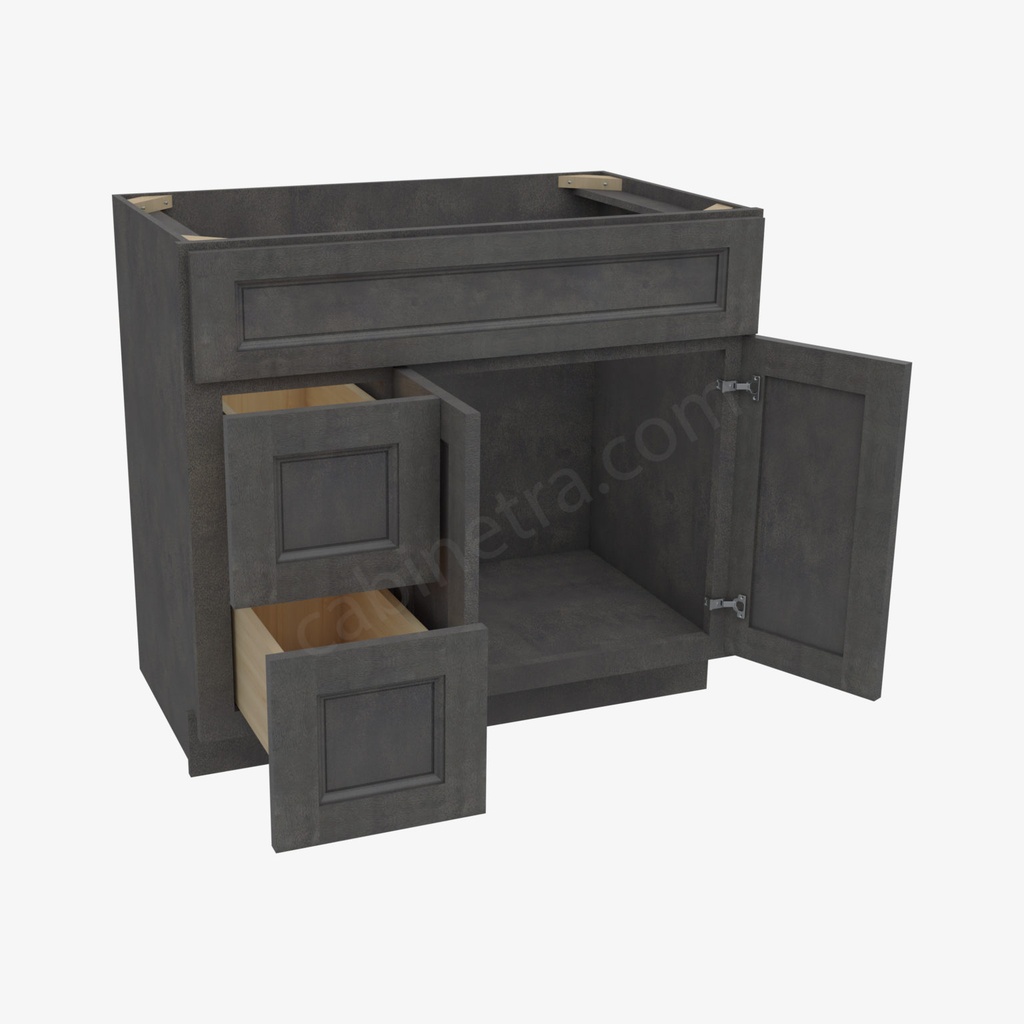 TS-S3621BDL-34-1/2"" Sink Base Combo Vanity with Left Drawer | Forevermark Townsquare Grey
