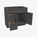 TS-S3621BDL-34-1/2"" Sink Base Combo Vanity with Left Drawer | Forevermark Townsquare Grey