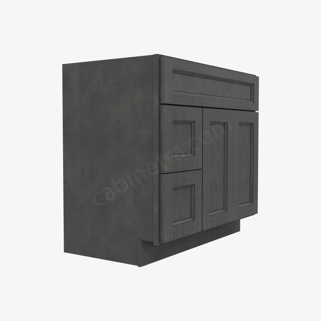 TS-S3621BDL-34-1/2"" Sink Base Combo Vanity with Left Drawer | Forevermark Townsquare Grey