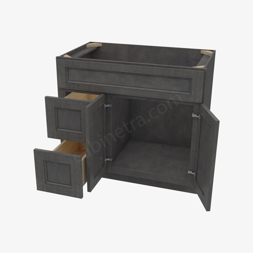 TS-S3621BDL-34-1/2"" Sink Base Combo Vanity with Left Drawer | Forevermark Townsquare Grey