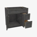 TS-S3621BDR-34-1/2"" Sink Base Combo Vanity with Right Drawer | Forevermark Townsquare Grey