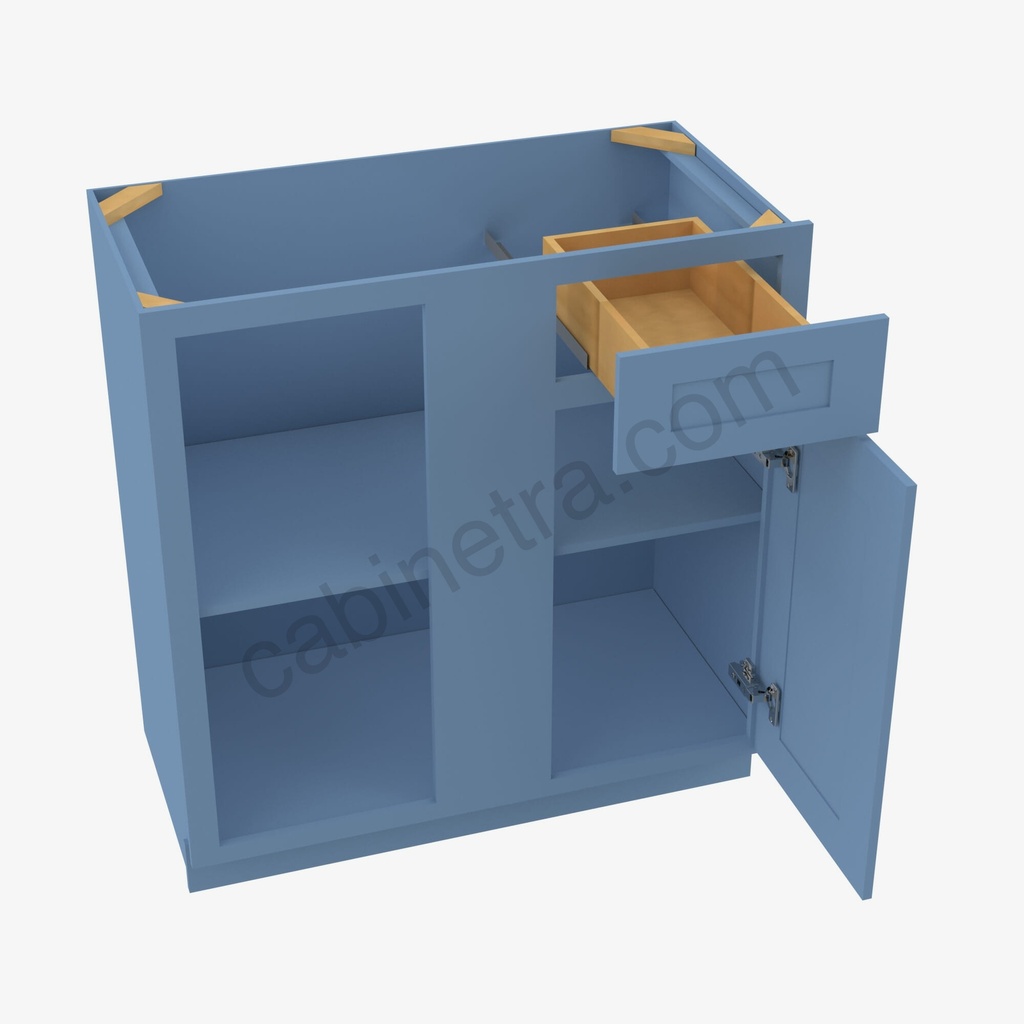 AX-BBLC45/48-42""W Base Blind Corner Cabinet | Forevermark Xterra Blue Shaker