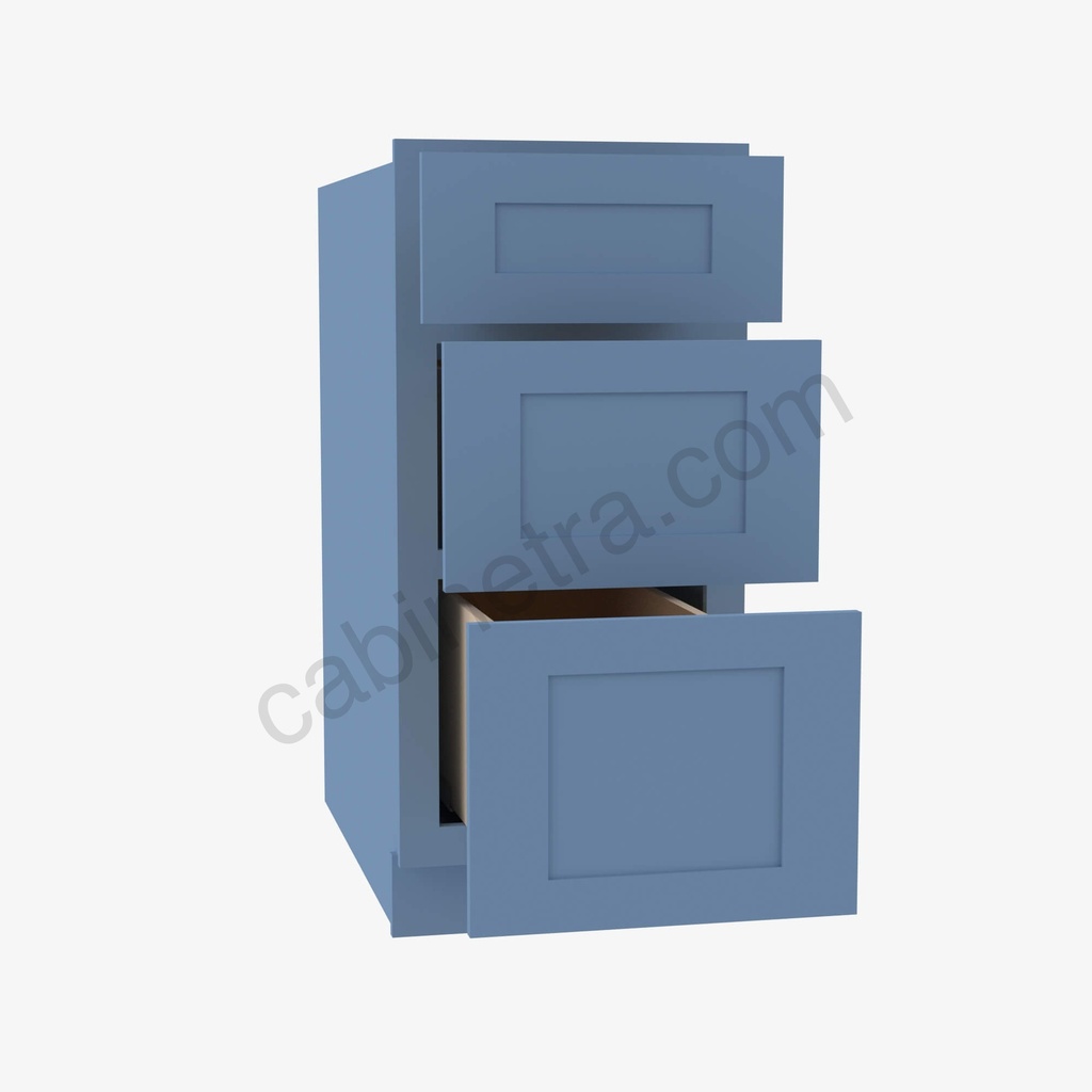AX-DB36(3) 3 Drawer Pack Base Cabinet | Forevermark Xterra Blue Shaker