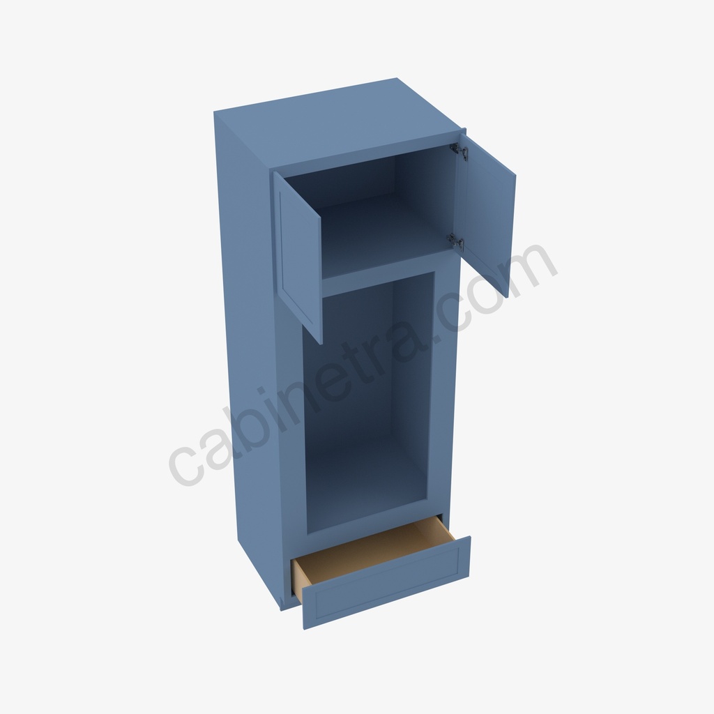 AX-OM3384B Tall Double Oven / Oven Microwave Cabinet | Forevermark Xterra Blue Shaker
