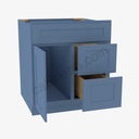 AX-S3021DR-34-1/2"" Combo Vanity with Right Drawer | Forevermark Xterra Blue Shaker