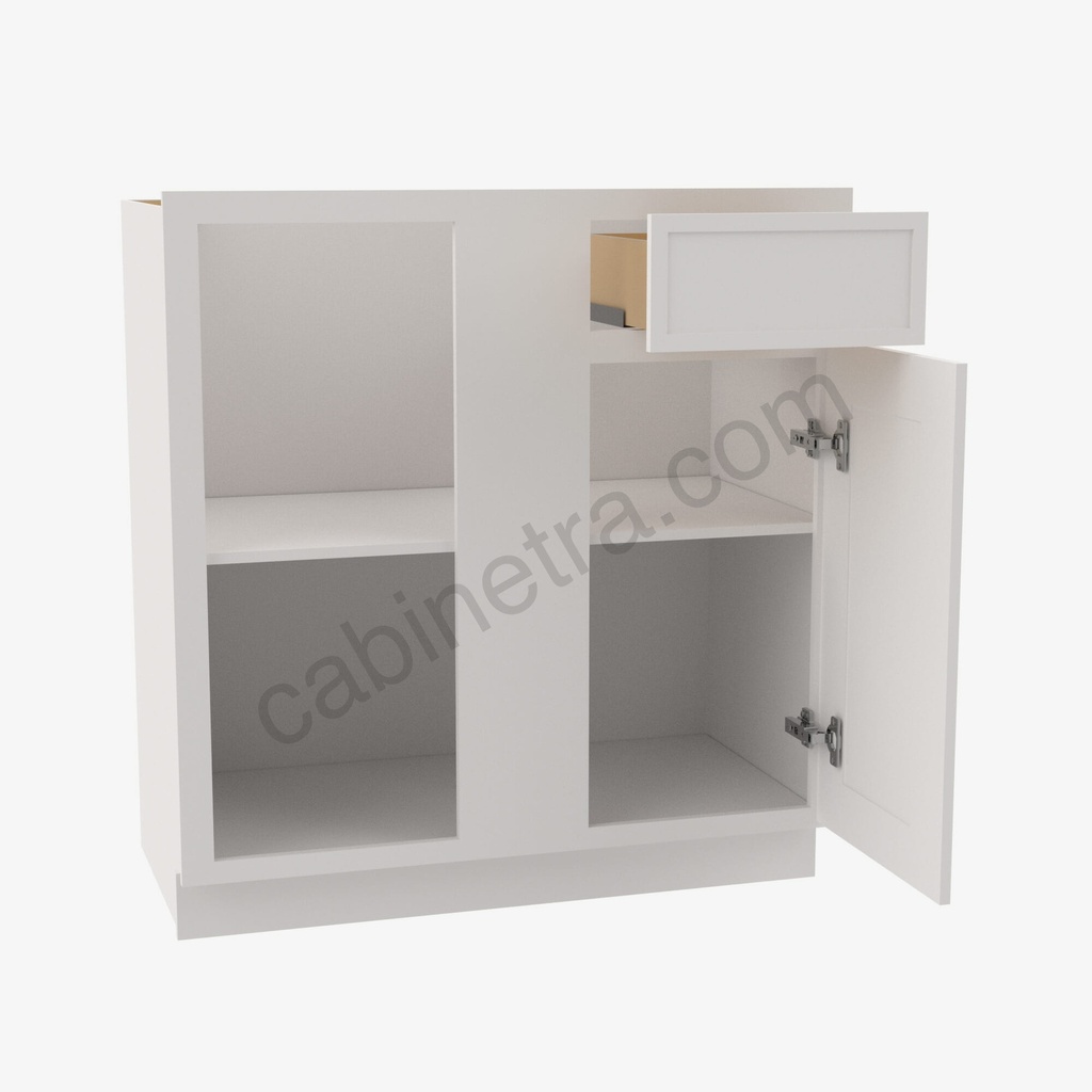 PW-BBLC39/42-36""W Base Blind Corner Cabinet | Forevermark Petit White