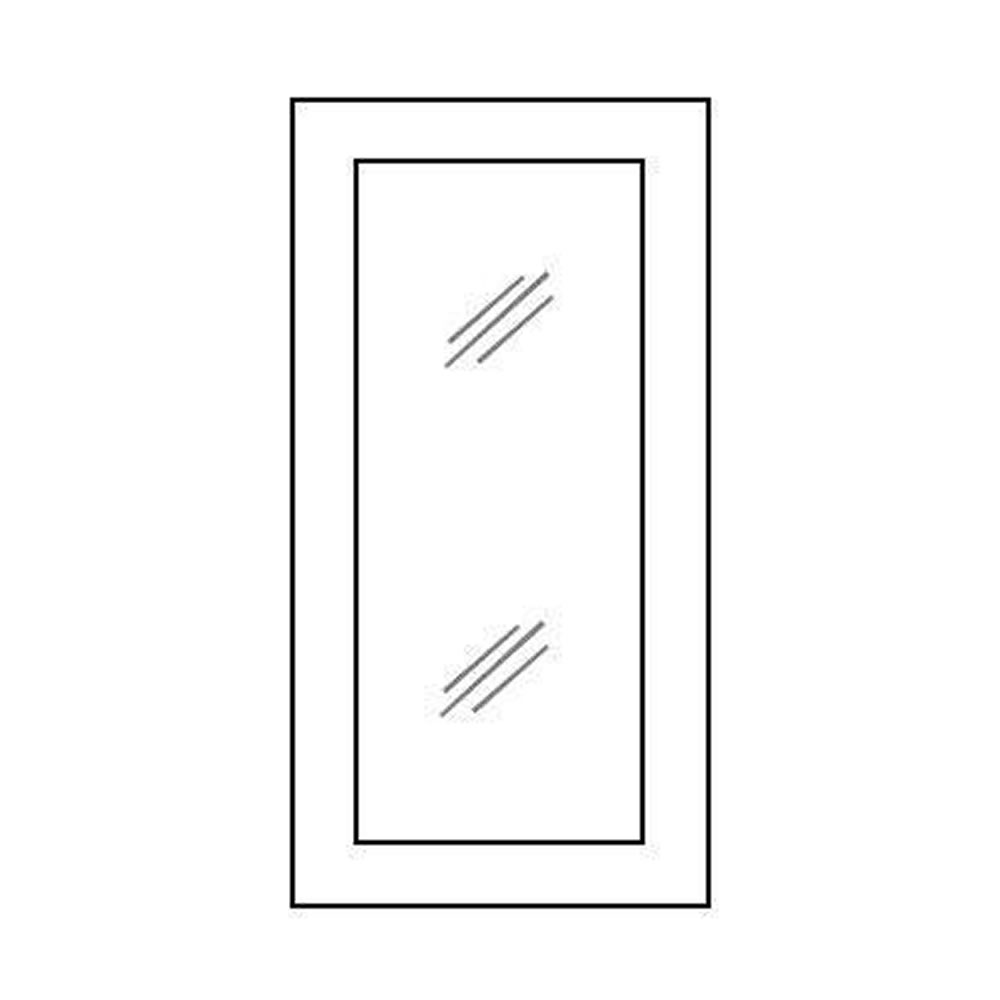 AW-WDC273615GD Wall Glas Door with No Mullion and with Clear Glass | Forevermark Ice White Shaker