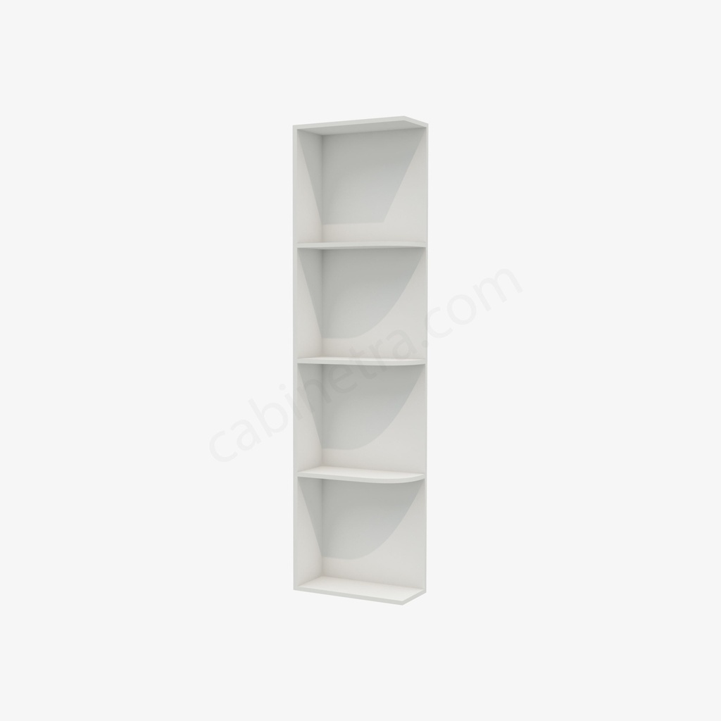 AW-WES542 Wall End Shelf with Open Shelves | Forevermark Ice White Shaker