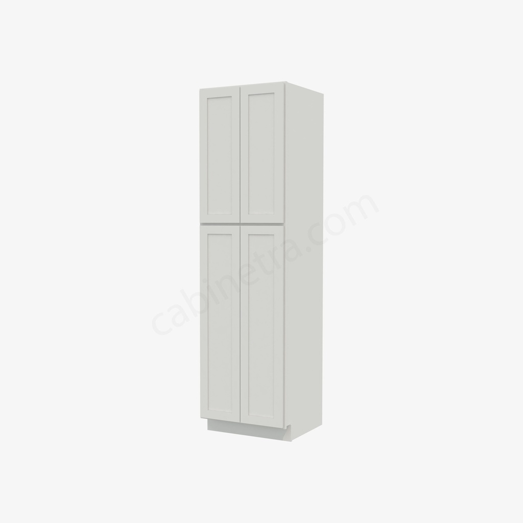 AW-WP2490B Tall Wall Pantry Cabinet with Butt Doors | Forevermark Ice White Shaker