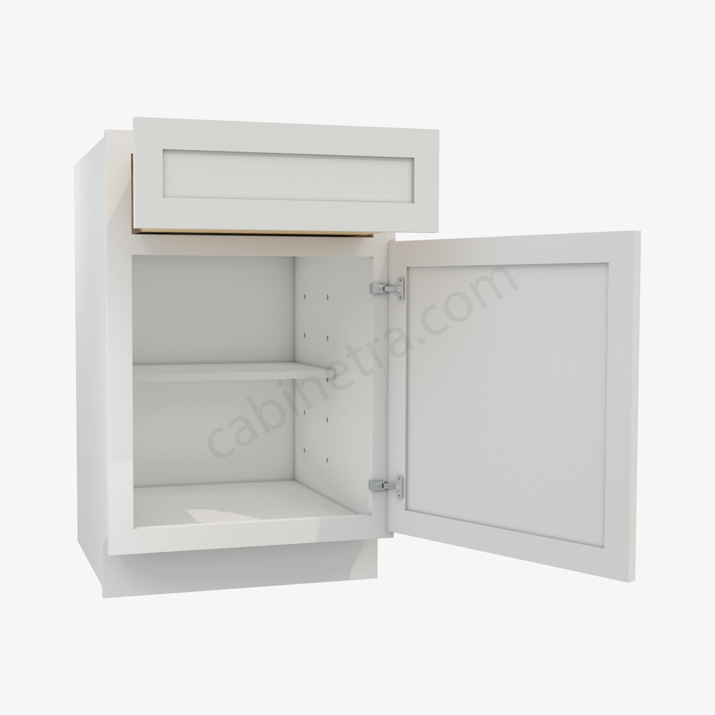 AW-B21 Single Door Base Cabinet | Ice White Shaker