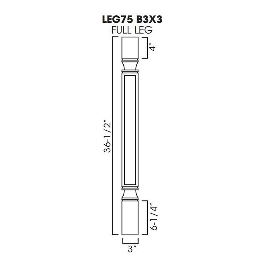 AB-POLE75-B3 Trimmable Half Decor Leg including WF3 | Forevermark Lait Gray Shaker