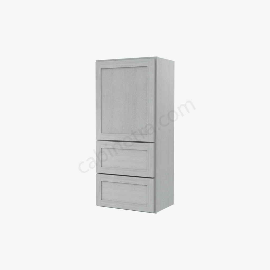 AN-W2D1848 Wall Cabinet With 2 Built-In Drawers | Forevermark Nova Light Grey Shaker
