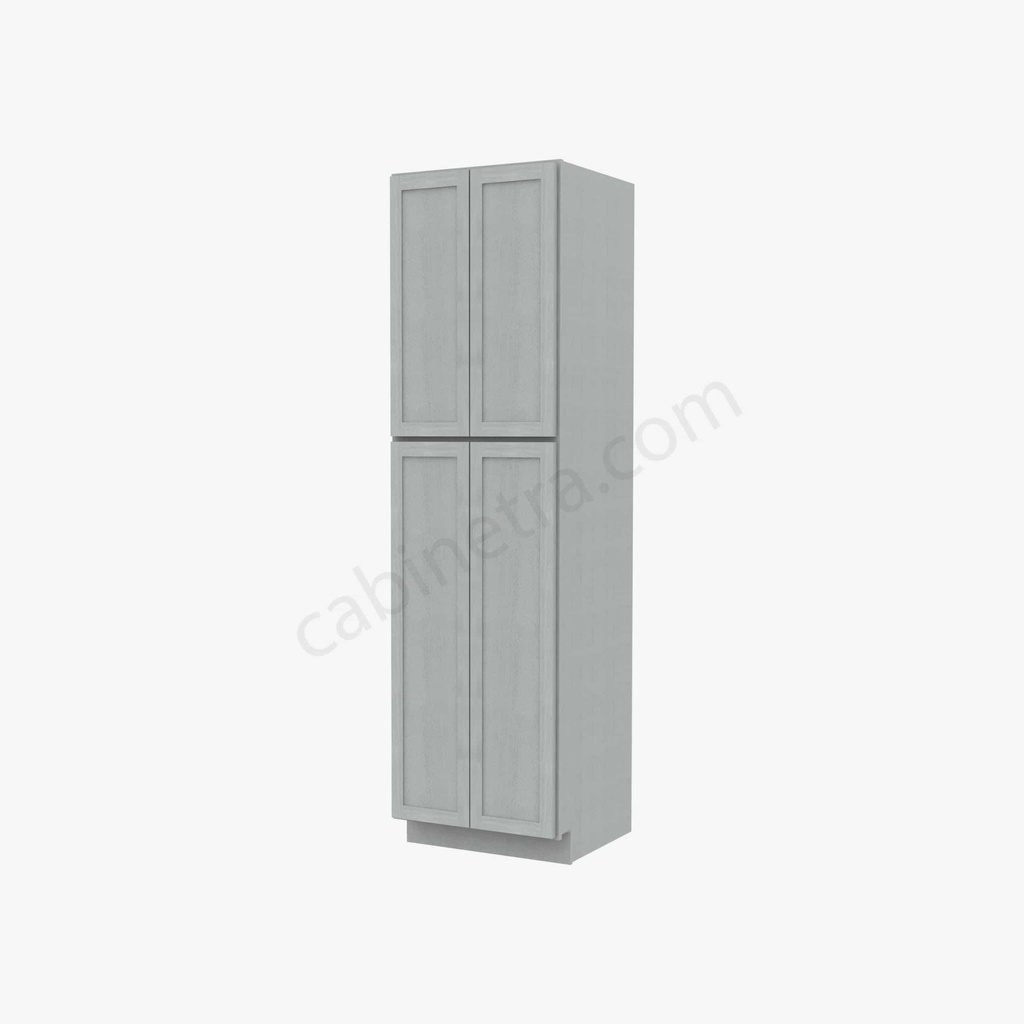 AN-WP2490B Tall Wall Pantry Cabinet with Butt Doors | Forevermark Nova Light Grey Shaker