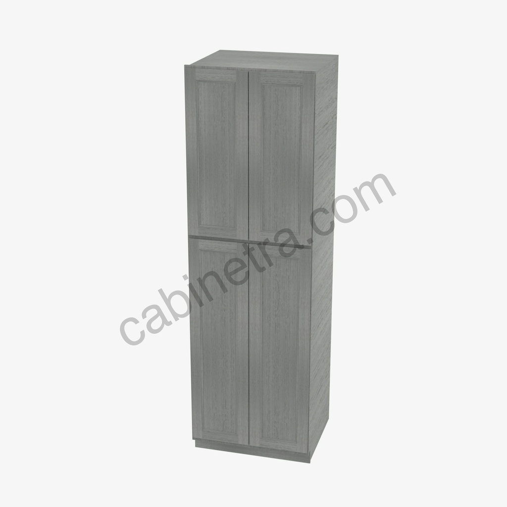 TG-WP2484B Tall Wall Pantry Cabinet with Butt Doors | Forevermark Midtown Grey