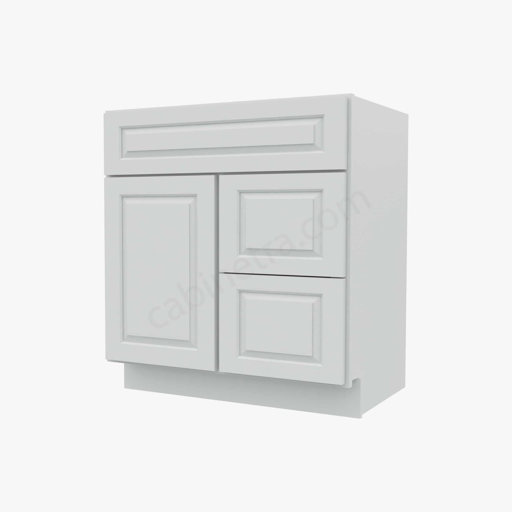 GW-S3021DR-34-1/2"" Combo Vanity with Right Drawer | Forevermark Gramercy White
