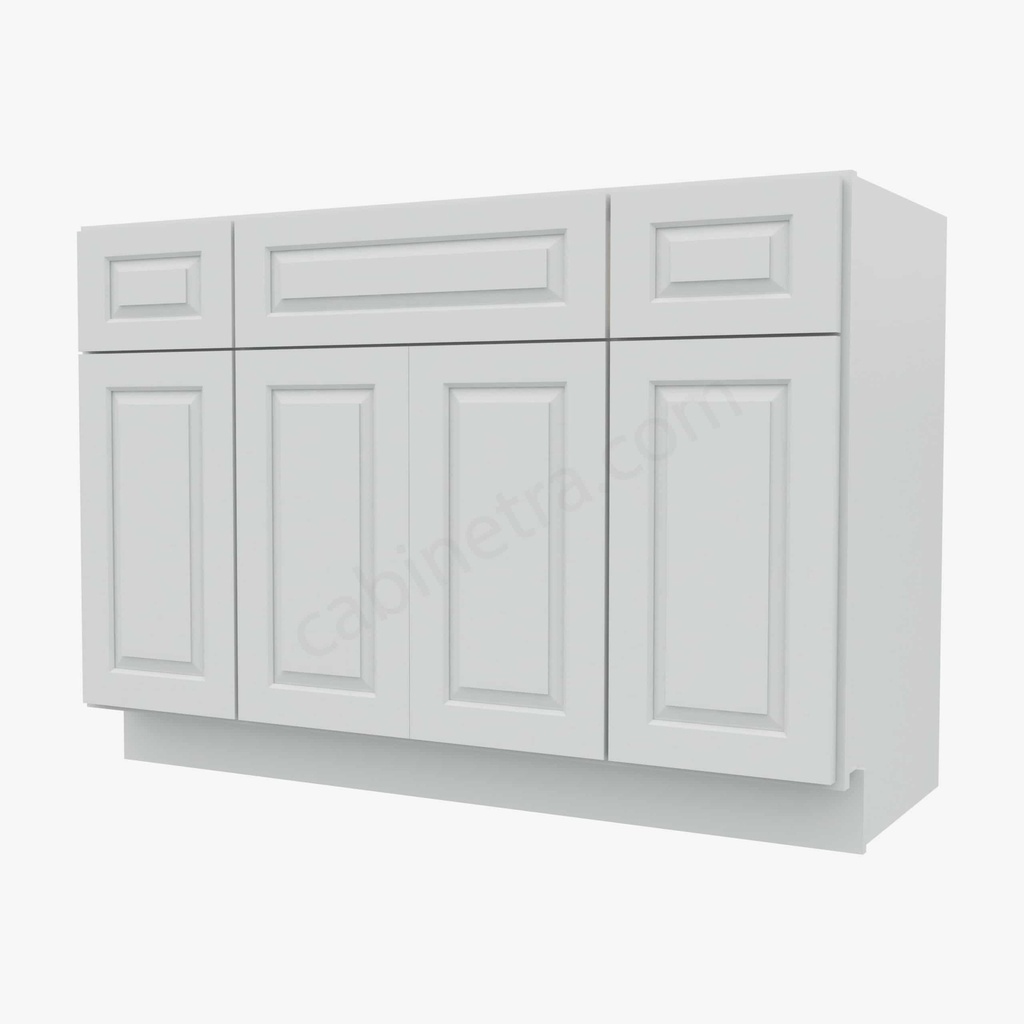 GW-S4821B12D-34-1/2"" Sink Base Combo Vanity with Drawers | Forevermark Gramercy White