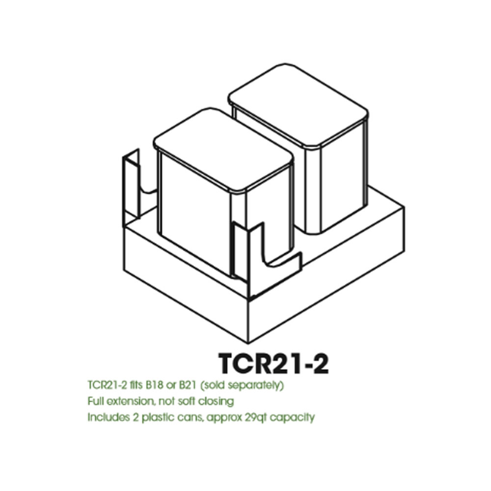 TQ-TCR21-2 Double Trash Can Cabinet | Forevermark Townplace Crema