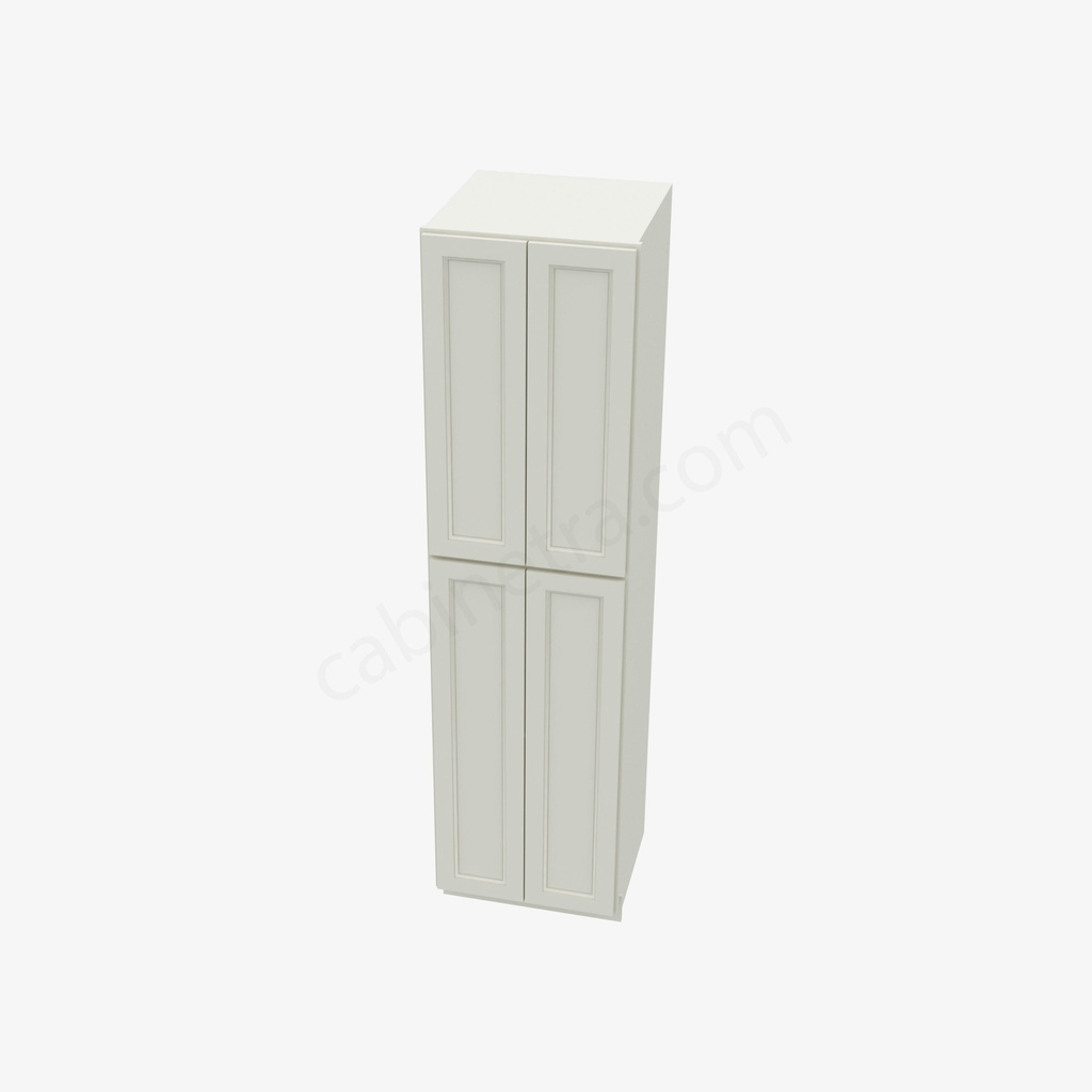 TQ-WP2496B Tall Wall Pantry Cabinet with Butt Doors | Forevermark Townplace Crema