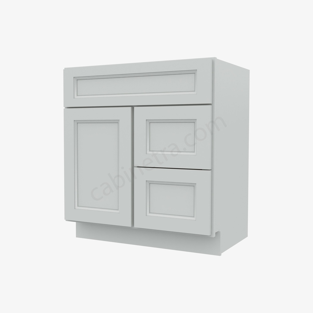 TW-S3021DR-34-1/2"" Combo Vanity with Right Drawer | Forevermark Uptown White