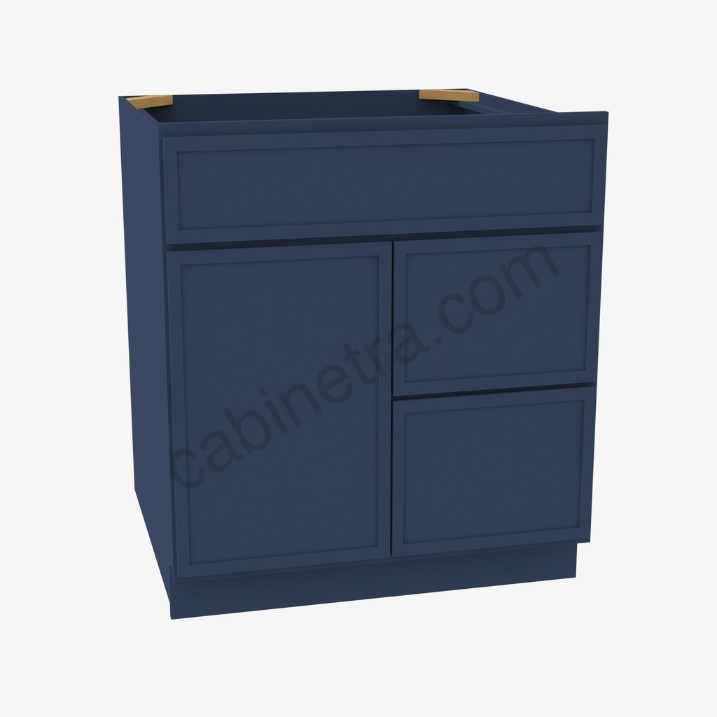 PD-S3021DR-34-1/2"" Combo Vanity with Right Drawer | Forevermark Petit Blue