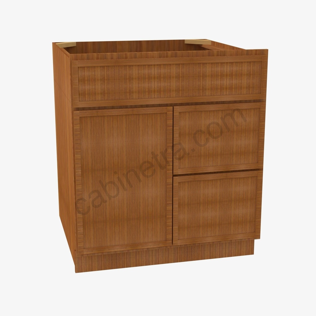 PR-S3621BDR-34-1/2"" Sink Base Combo Vanity with Right Drawer | Forevermark Petit Brown