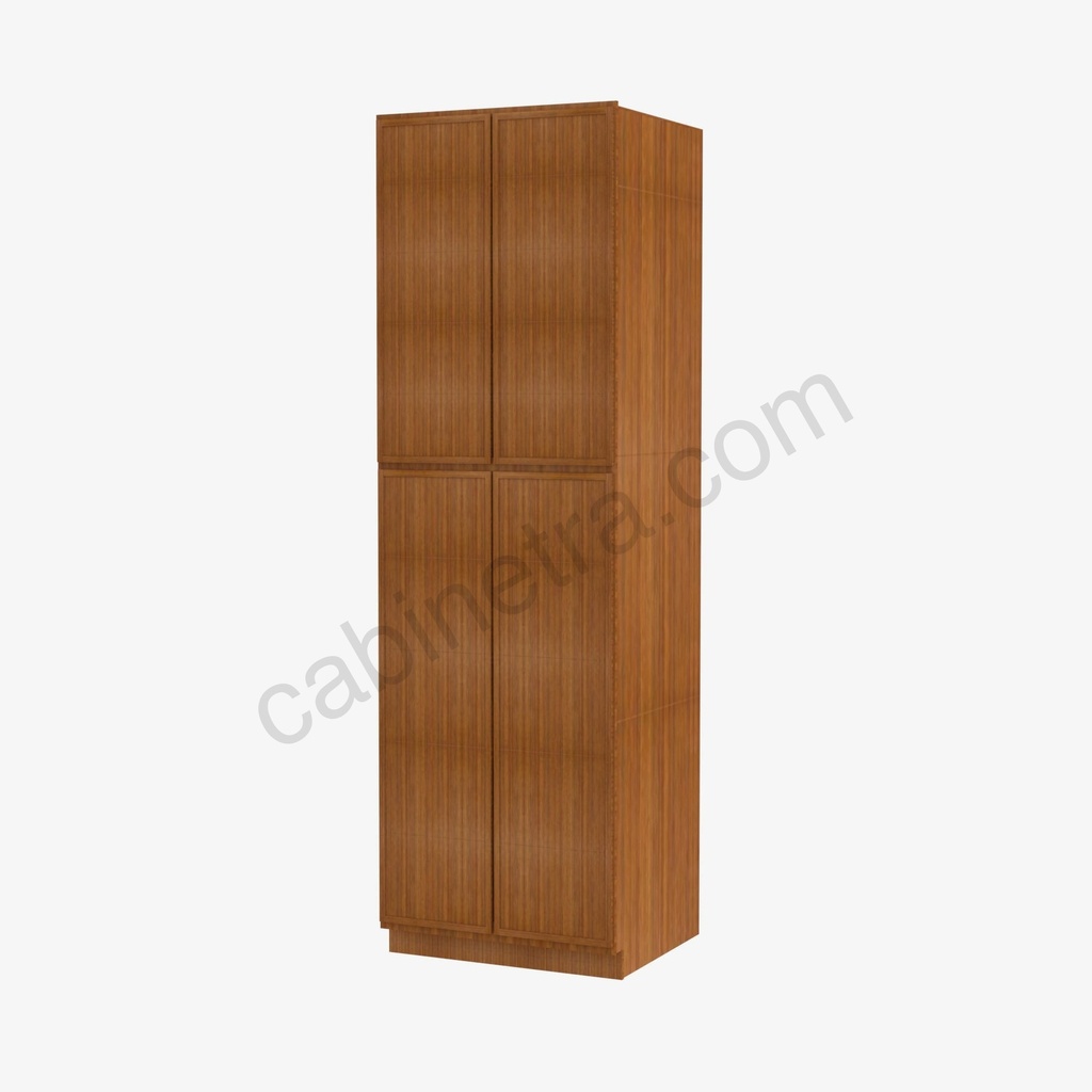 PR-WP2484B Tall Wall Pantry Cabinet with Butt Doors | Forevermark Petit Brown