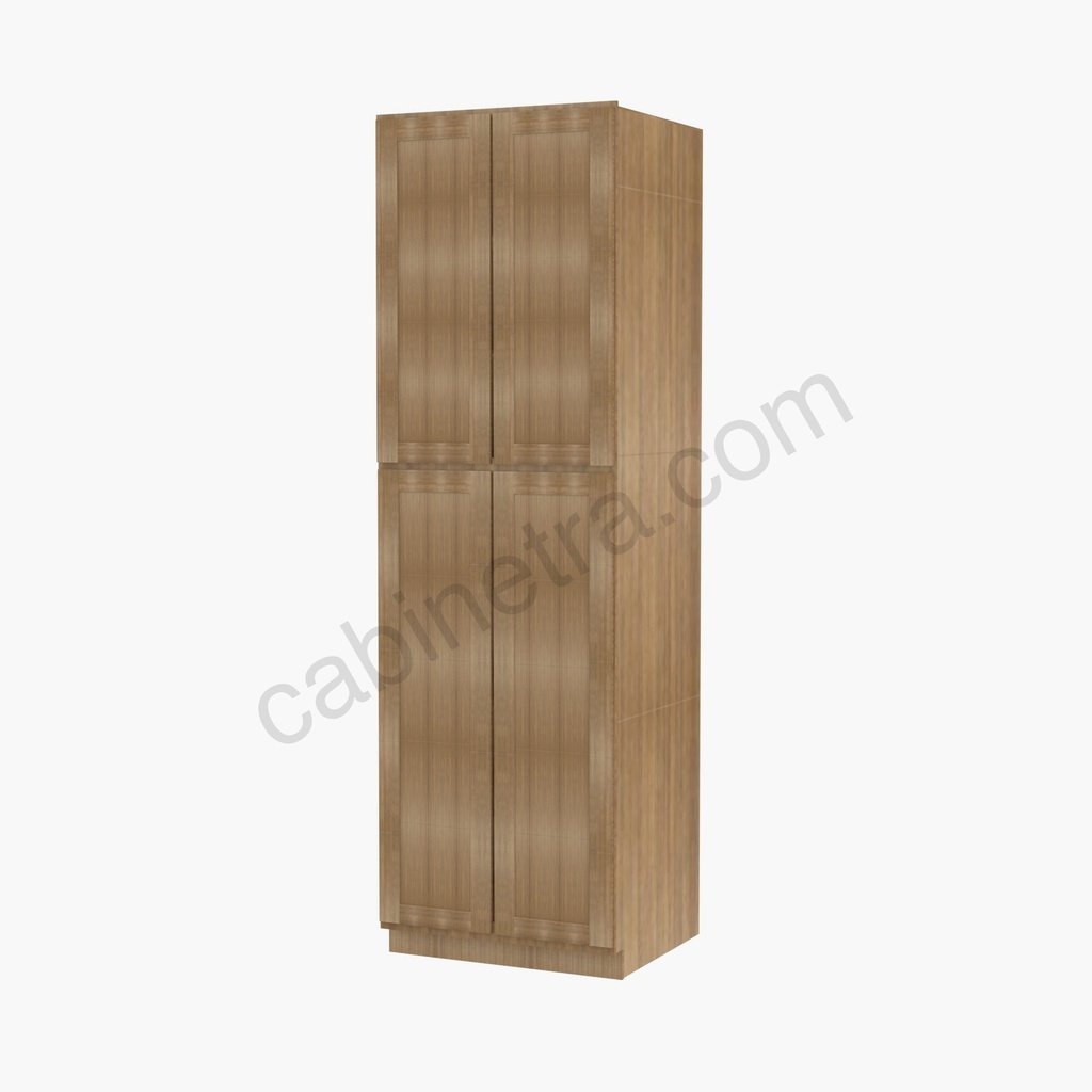 AR-WP2484B Tall Wall Pantry Cabinet with Butt Doors | Forevermark Woodland Brown