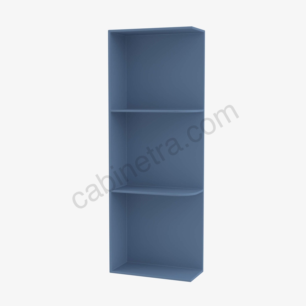 AX-WES536 Wall End Shelf with Open Shelves | Forevermark Xterra Blue Shaker
