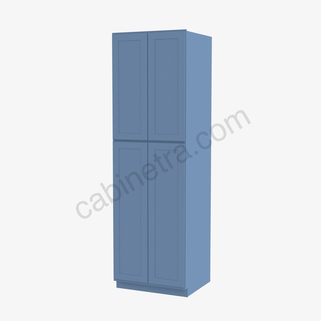 AX-WP2484B Tall Wall Pantry Cabinet with Butt Doors | Forevermark Xterra Blue Shaker