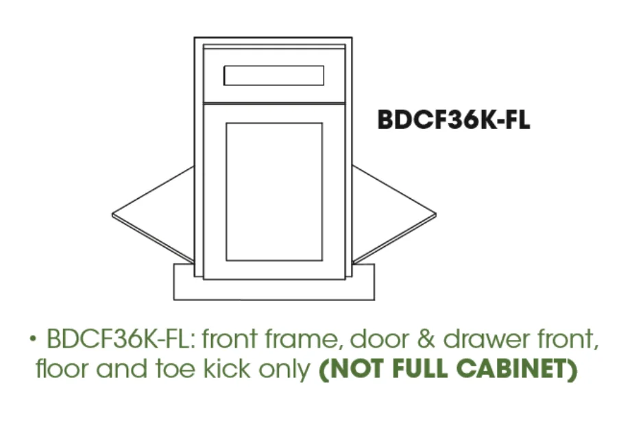 PW-BDCF36K-FL Base Diagonal Corner Floor Cabinet | Forevermark Petit White