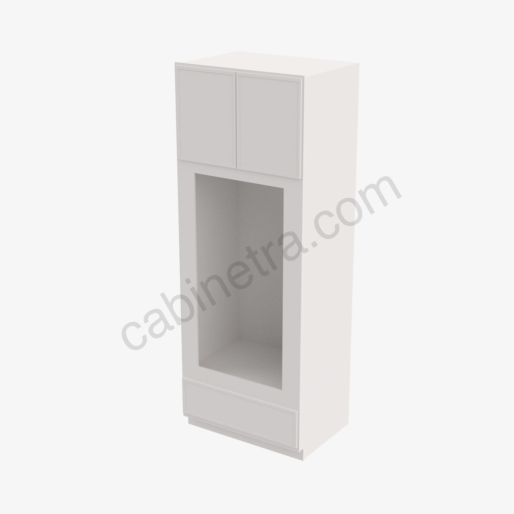 PW-OM3390B Tall Double Oven / Oven Microwave Cabinet | Forevermark Petit White