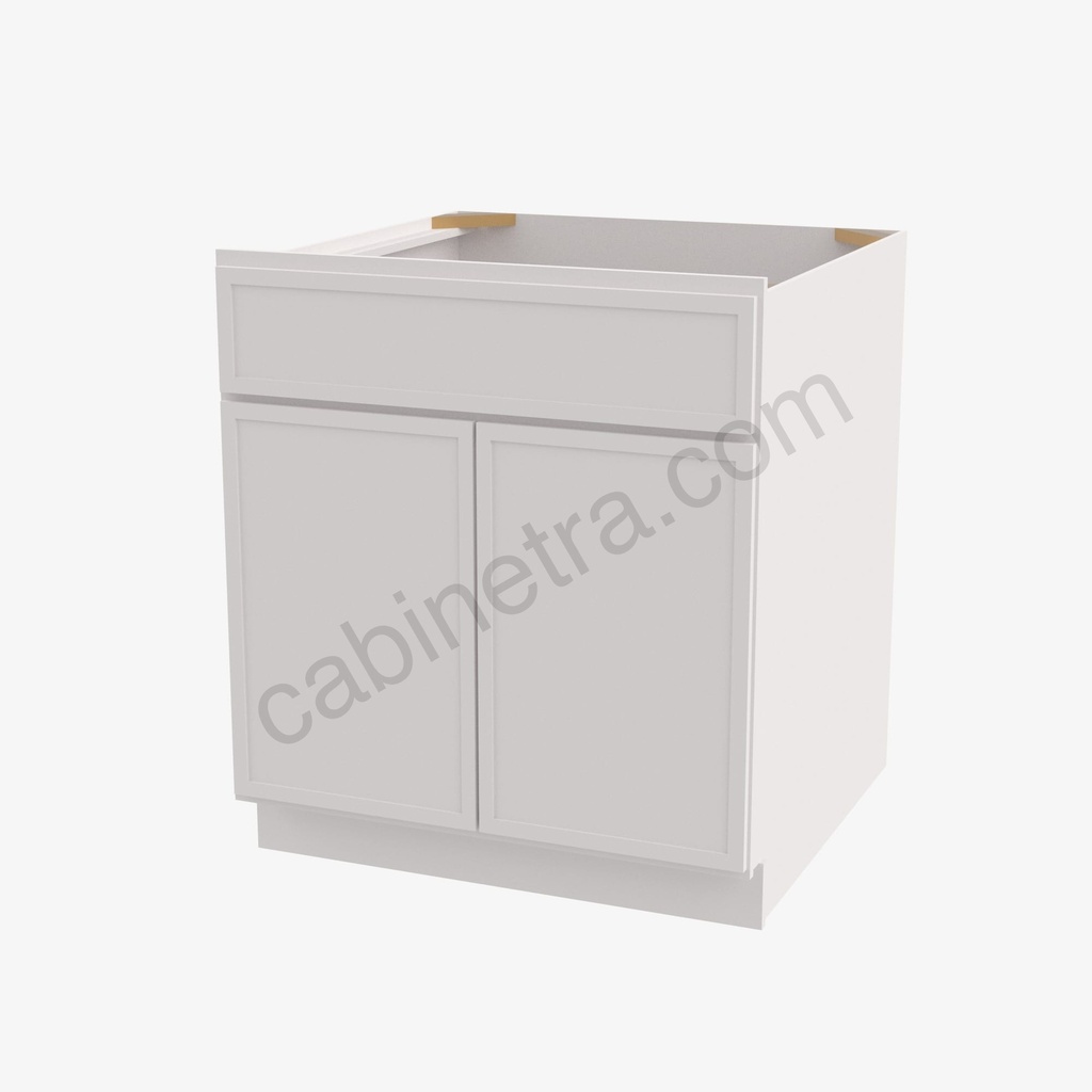 PW-S3021B-34-1/2"" Sink Base Vanity with Drawers | Forevermark Petit White