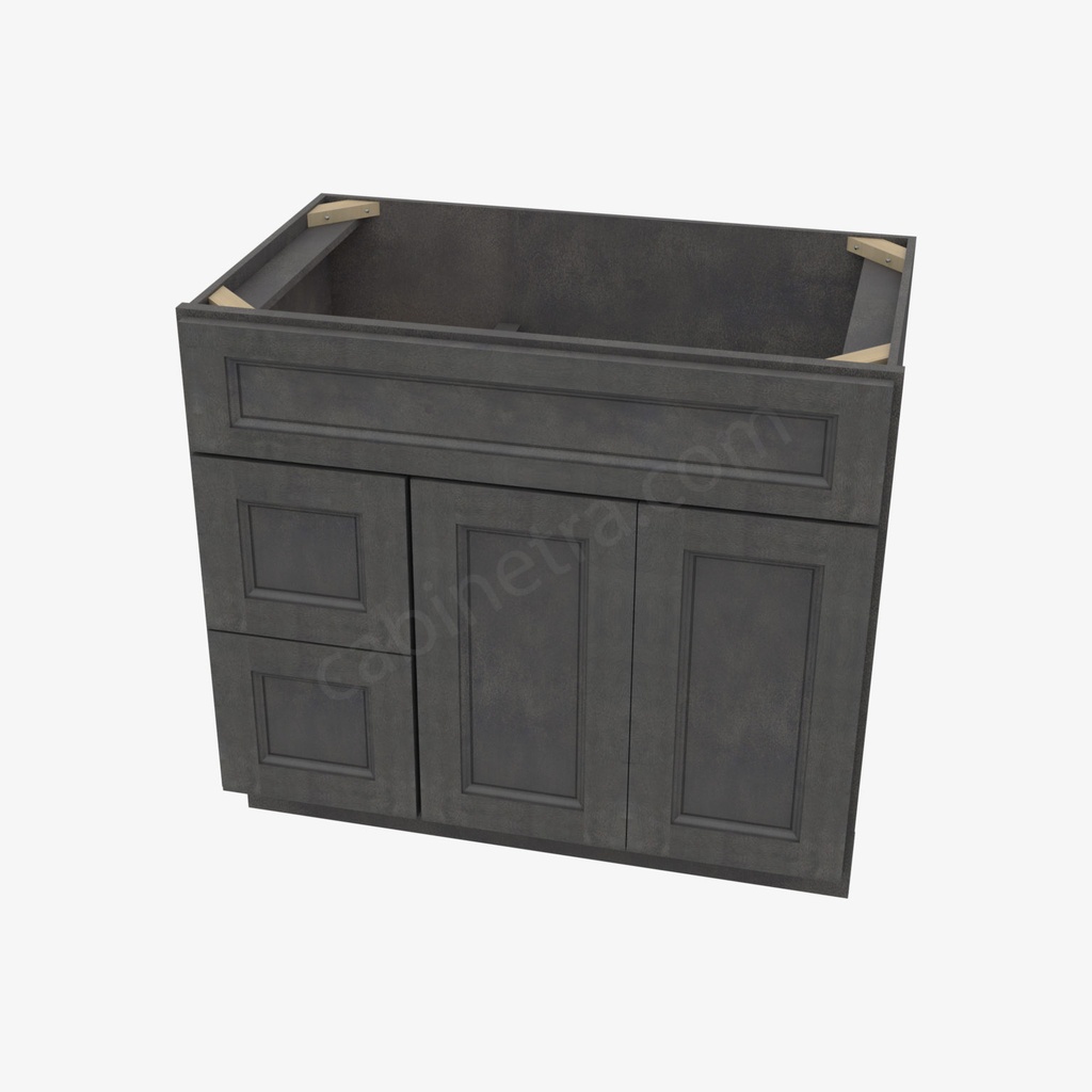 TS-S3621BDL-34-1/2"" Sink Base Combo Vanity with Left Drawer | Forevermark Townsquare Grey