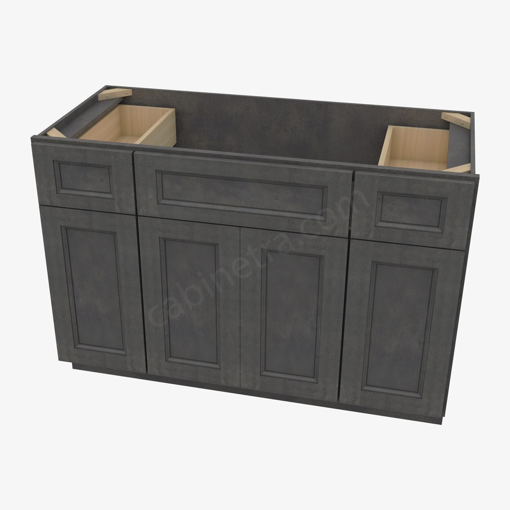 TS-S4821B12D-34-1/2"" Sink Base Combo Vanity with Drawers | Forevermark Townsquare Grey