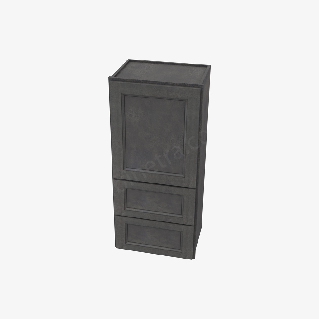 TS-W2D1848 Wall Cabinet With 2 Built-In Drawers | Forevermark Townsquare Grey